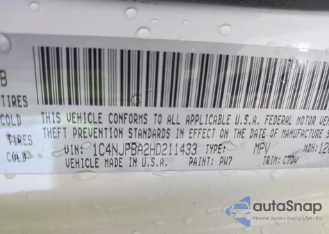 2017 Jeep Patriot Sport Fwd from USA, damaged, VIN 1C4NJPBA2HD211433